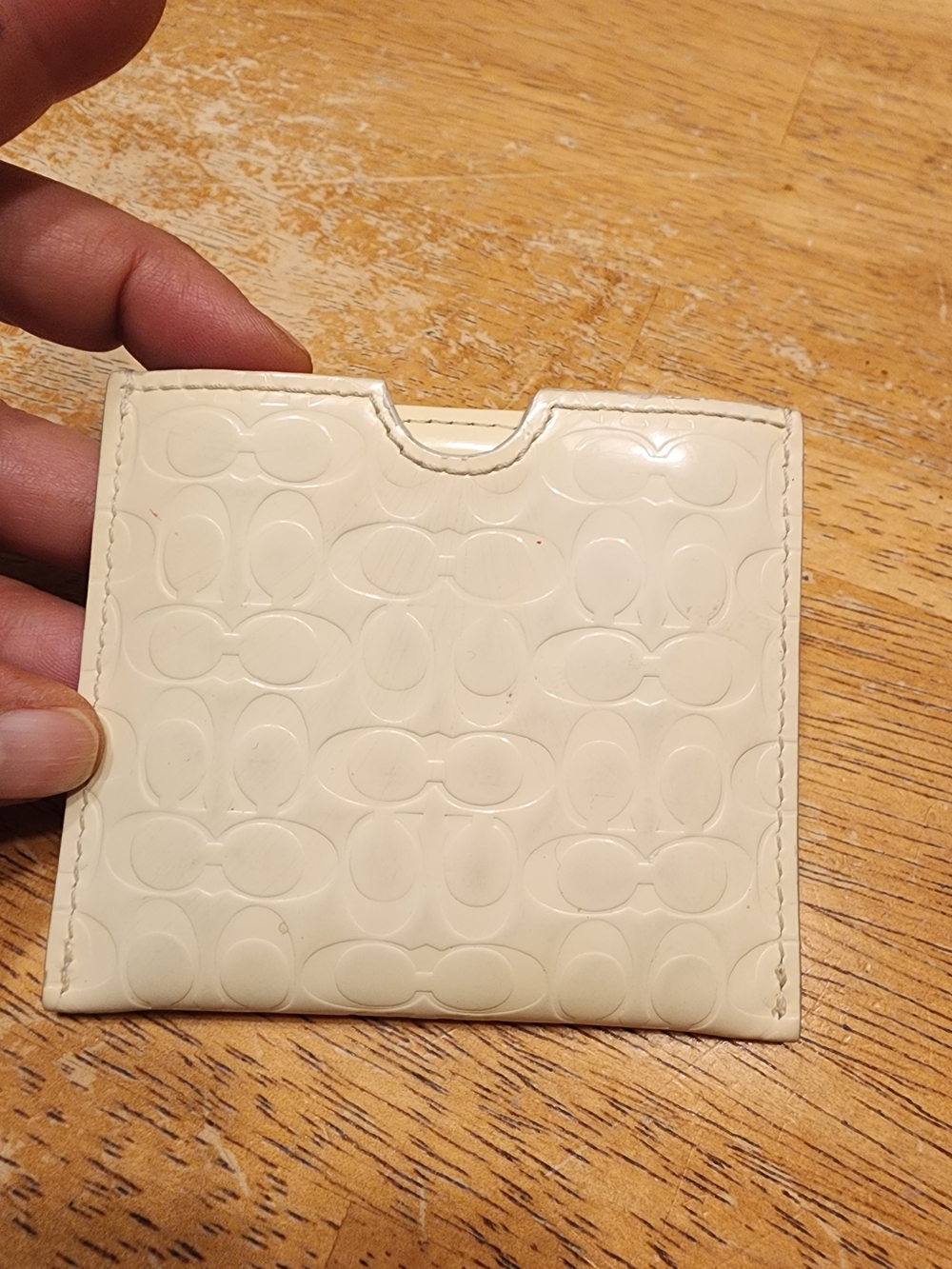 vintage Coach mirror set Cream Patent Leather